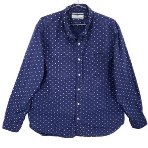 Old Navy Shirt Mens Extra Large Blue White Geometric Regular Fit Button Down Top